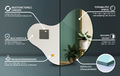 Organische vorm spiegel zonder frame