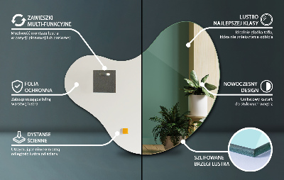 Organische vorm spiegel zonder frame