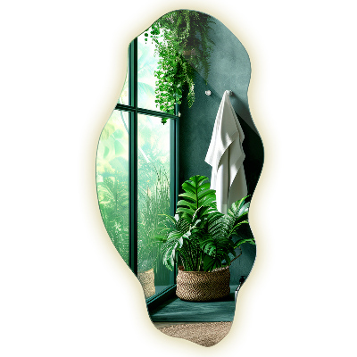 Asymmetrische spiegel met verlichting decoratief