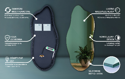 Asymmetrische spiegel met verlichting effectief