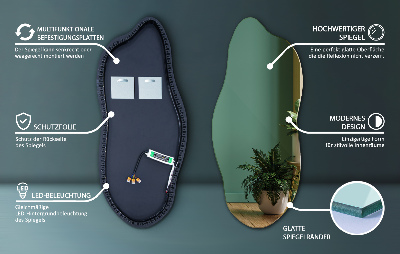 Asymmetrische spiegel met verlichting effectief