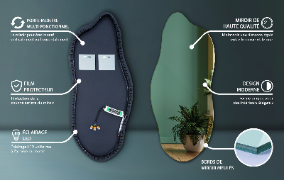 Asymmetrische spiegel met verlichting effectief