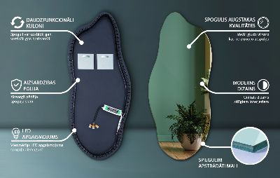 Asymmetrische spiegel met verlichting effectief