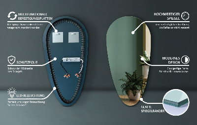 Druppel spiegel met verlichting