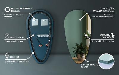 Druppel spiegel met verlichting