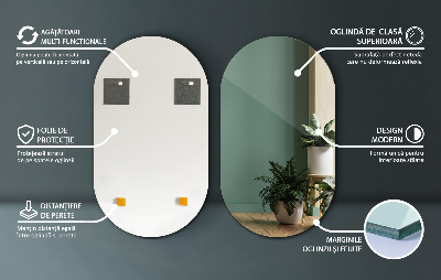 Oval spiegel zonder lijst voor aan de muur