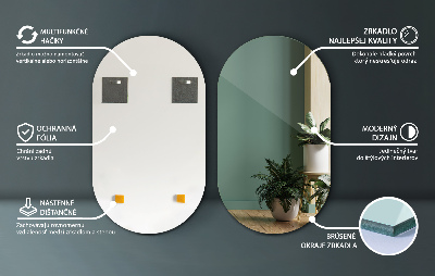 Oval spiegel zonder lijst voor aan de muur