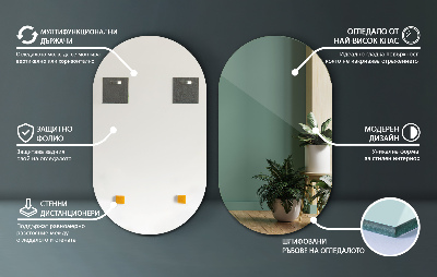 Oval spiegel zonder lijst voor aan de muur