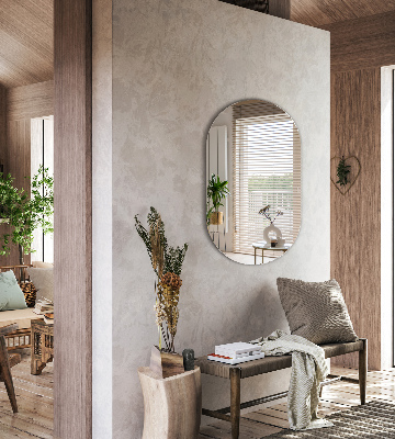 Oval spiegel zonder lijst voor aan de muur