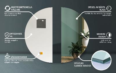 Onregelmatige spiegel zonder lijst voor aan de muur