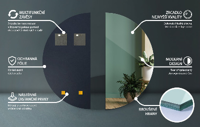 Spiegel halve cirkel zonder frame