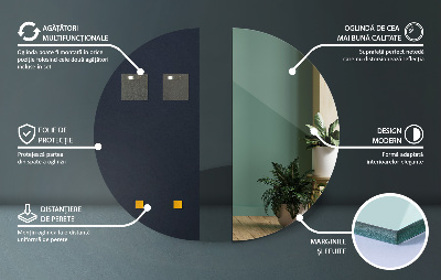 Spiegel halve cirkel zonder frame