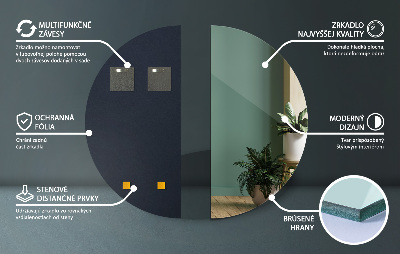Spiegel halve cirkel zonder frame