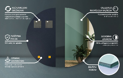 Spiegel halve cirkel zonder frame