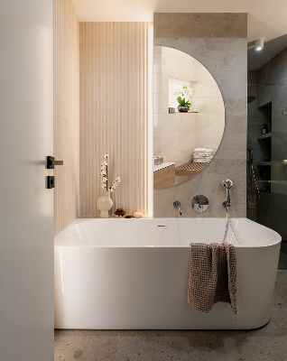 Spiegel halve cirkel zonder frame