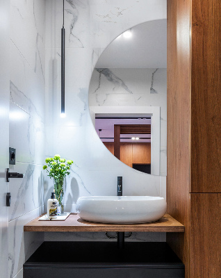 Spiegel halve cirkel zonder frame