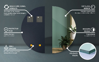 Spiegel halve cirkel zonder frame