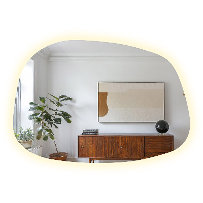 Spiegel met verlichting met delicate lijnen