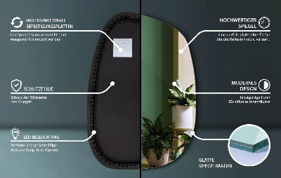 Spiegel met verlichting met delicate lijnen