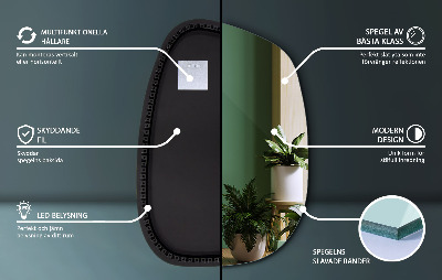 Spiegel met verlichting met delicate lijnen