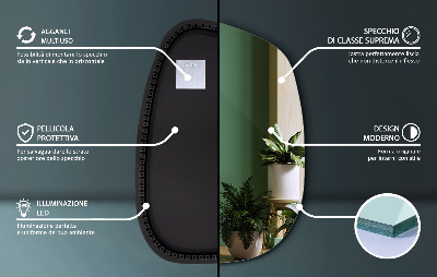 Spiegel met verlichting met delicate lijnen