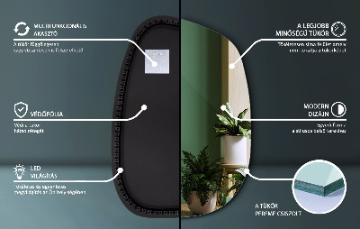 Spiegel met verlichting met delicate lijnen