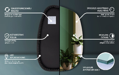 Spiegel met verlichting met delicate lijnen