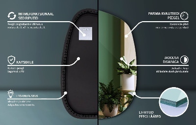 Spiegel met verlichting met delicate lijnen