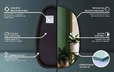 Spiegel met verlichting met delicate lijnen