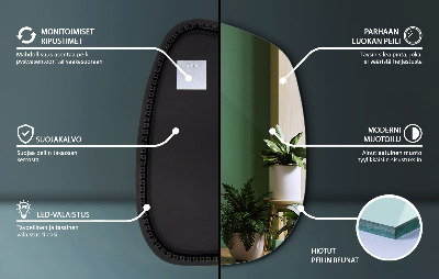 Spiegel met verlichting met delicate lijnen