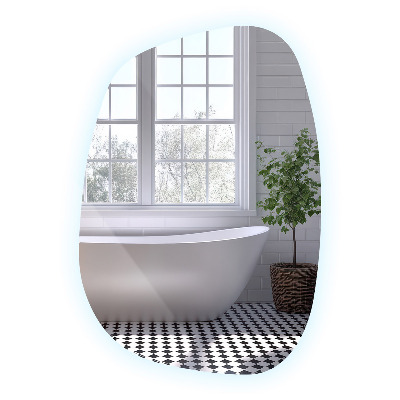 Spiegel met verlichting met delicate lijnen