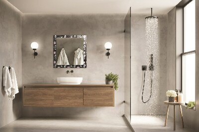 Rechthoekige spiegel met print Schedels en bloemen