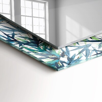 Rechthoekige spiegel met decoratie Aquarel bamboebladeren