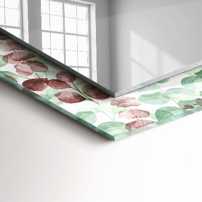 Rechthoekige spiegel met decoratie Aquarelbladeren