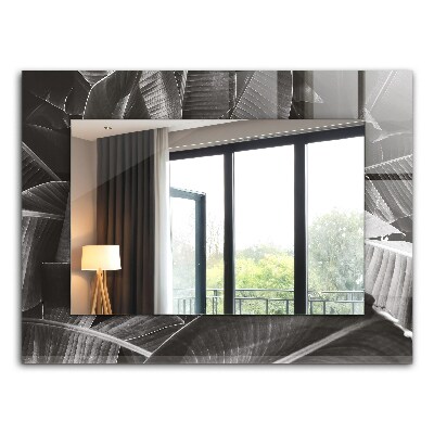 Rechthoekige spiegel met print Bananenbladeren