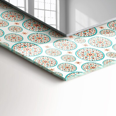 Rechthoekige spiegel met print Kleurrijk cirkelpatroon