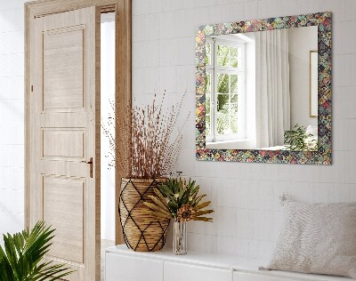 Rechthoekige spiegel met print Kleurrijke patchworkpatronen