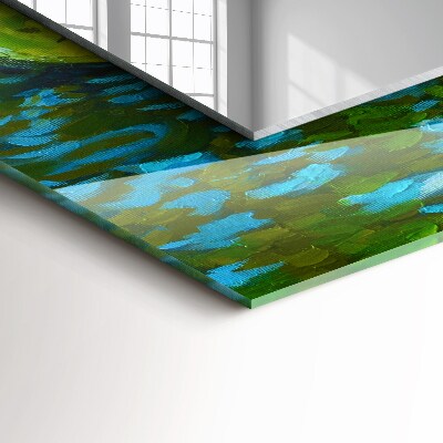 Rechthoekige spiegel met print Waterlelievijver