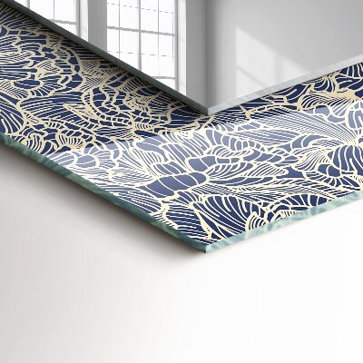 Rechthoekige spiegel met decoratie Bloemenstofpatroon