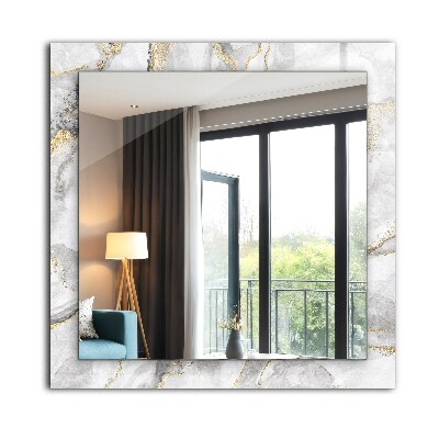 Rechthoekige spiegel met decoratie Geaderd marmer