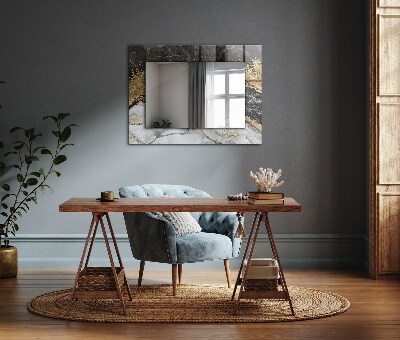 Rechthoekige spiegel met print Marmeren aderen abstract