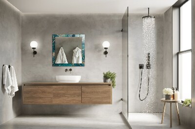 Rechthoekige spiegel met print Groen marmer