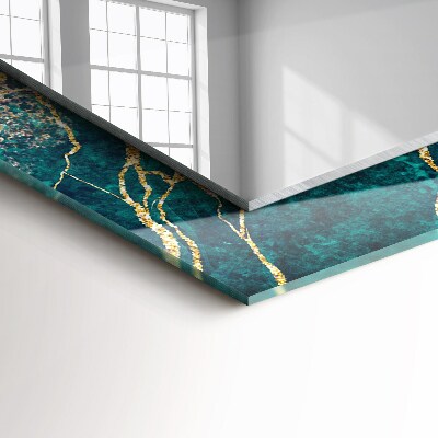 Rechthoekige spiegel met print Groen marmer