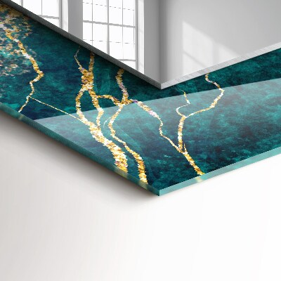 Rechthoekige spiegel met print Groen marmer