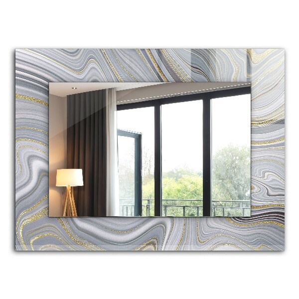 Rechthoekige spiegel met decoratie Abstracte marmerpatronen