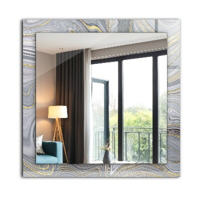 Rechthoekige spiegel met decoratie Abstracte marmerpatronen