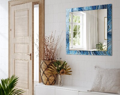Rechthoekige spiegel met print Abstract blauw patroon