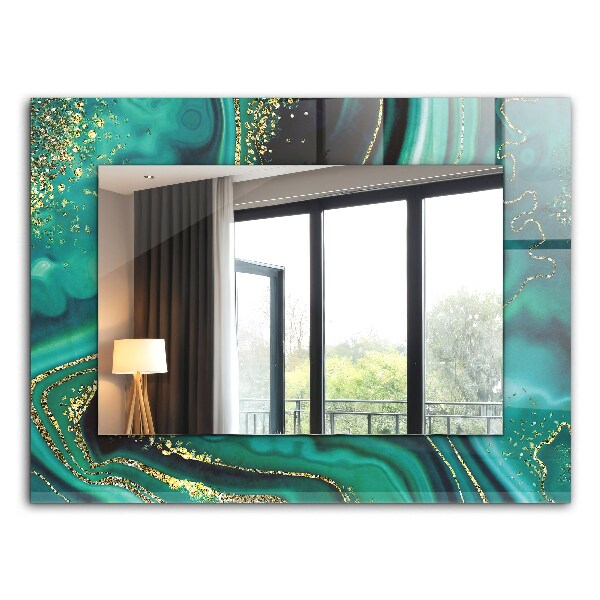 Rechthoekige spiegel met decoratie Abstracte groene textuur