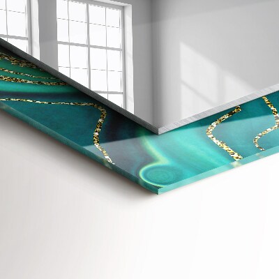 Rechthoekige spiegel met decoratie Abstracte groene textuur