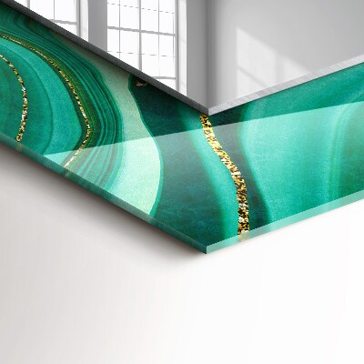 Rechthoekige spiegel met print Abstracte groene textuur